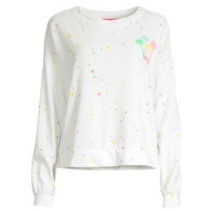 Lilly Pulitzer Sheridan Sweatshirt in Resort White Splattered Paint